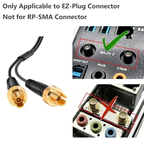 slinkdsco WiFi 7 Gaming Motherboard Magnetic Base Antenna with EZ-Plug Connector (NOT RP-SMA) for ASUS ROG Series | High-Speed Wireless thumbnail 2
