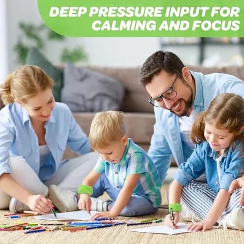 JXM Sensory Weighted Bracelets for Kids (2-Pack, Green) | Deep Pressure Input for Calming and Focus thumbnail 4