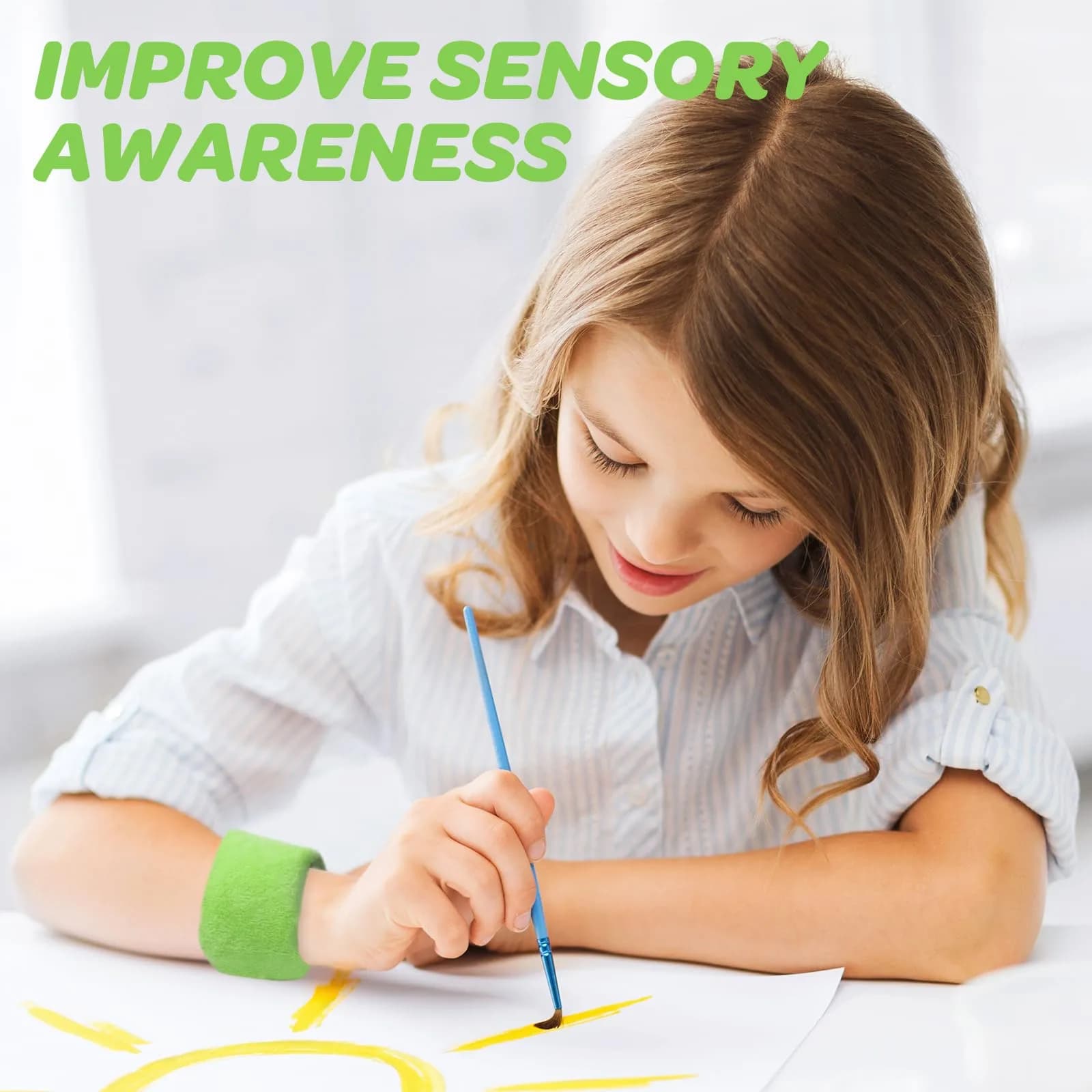 JXM Sensory Weighted Bracelets for Kids (2-Pack, Green) | Deep Pressure Input for Calming and Focus - view 6