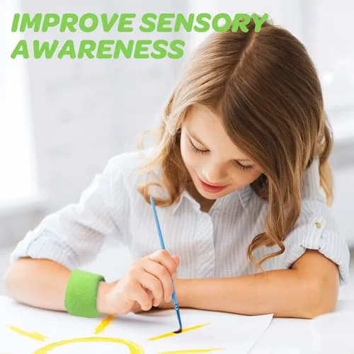 JXM Sensory Weighted Bracelets for Kids (2-Pack, Green) | Deep Pressure Input for Calming and Focus thumbnail 6