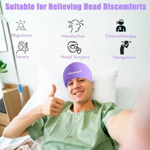 sfiocoopck Purple Chemo Cold Cap for Chemotherapy | Scalp Cooling for Hair Loss Prevention thumbnail 3