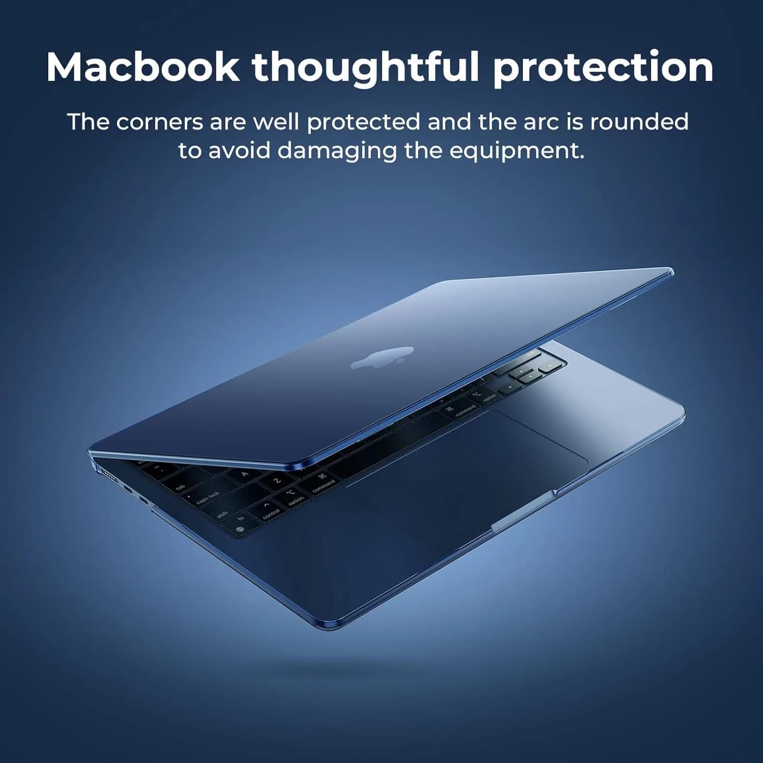 EooCoo Crystal Midnight Hard Shell Case for MacBook Air 13.6-inch M2-M5 (2022-2026) | Snap-On Protection - view 7
