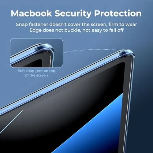 EooCoo Crystal Midnight Hard Shell Case for MacBook Air 13.6-inch M2-M5 (2022-2026) | Snap-On Protection thumbnail 2