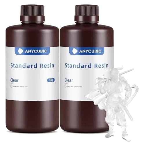 ANYCUBIC 3D Printer Resin 2kg (70.5oz) | High Precision Fast Curing UV Photopolymer Resin for LCD 3D Printing, Clear thumbnail 1