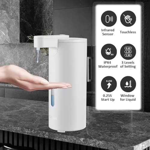Crehora Automatic Soap Dispenser Touchless, 340ml (12oz) | Hygienic Hands-Free Dispensing for Bathrooms & Kitchens thumbnail 2