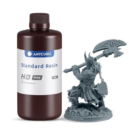ANYCUBIC 405nm High Precision Fast Curing Photopolymer Resin 1kg (2.2 lb) HD Grey | For LCD 3D Printing thumbnail 1