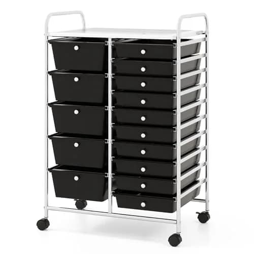 CLEEMAN 15-Drawer Rolling Cart Metal Frame 25.4kg (56lb) | Multipurpose Storage Organizer thumbnail 1