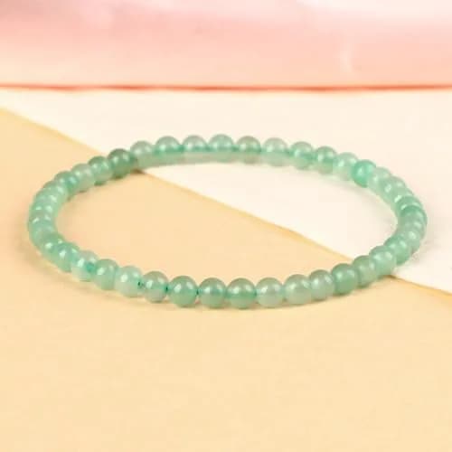 LPBeads Natural Green Aventurine Gemstone Stretch Bracelet 4mm Round Beads | Healing Crystal Jewelry for Women Men thumbnail 3