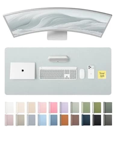 YSAGi PU Leather Desk Pad Protector Silver 110cm x 43cm (43" x 17") | Protects Desks, Enhances Workspace thumbnail 1