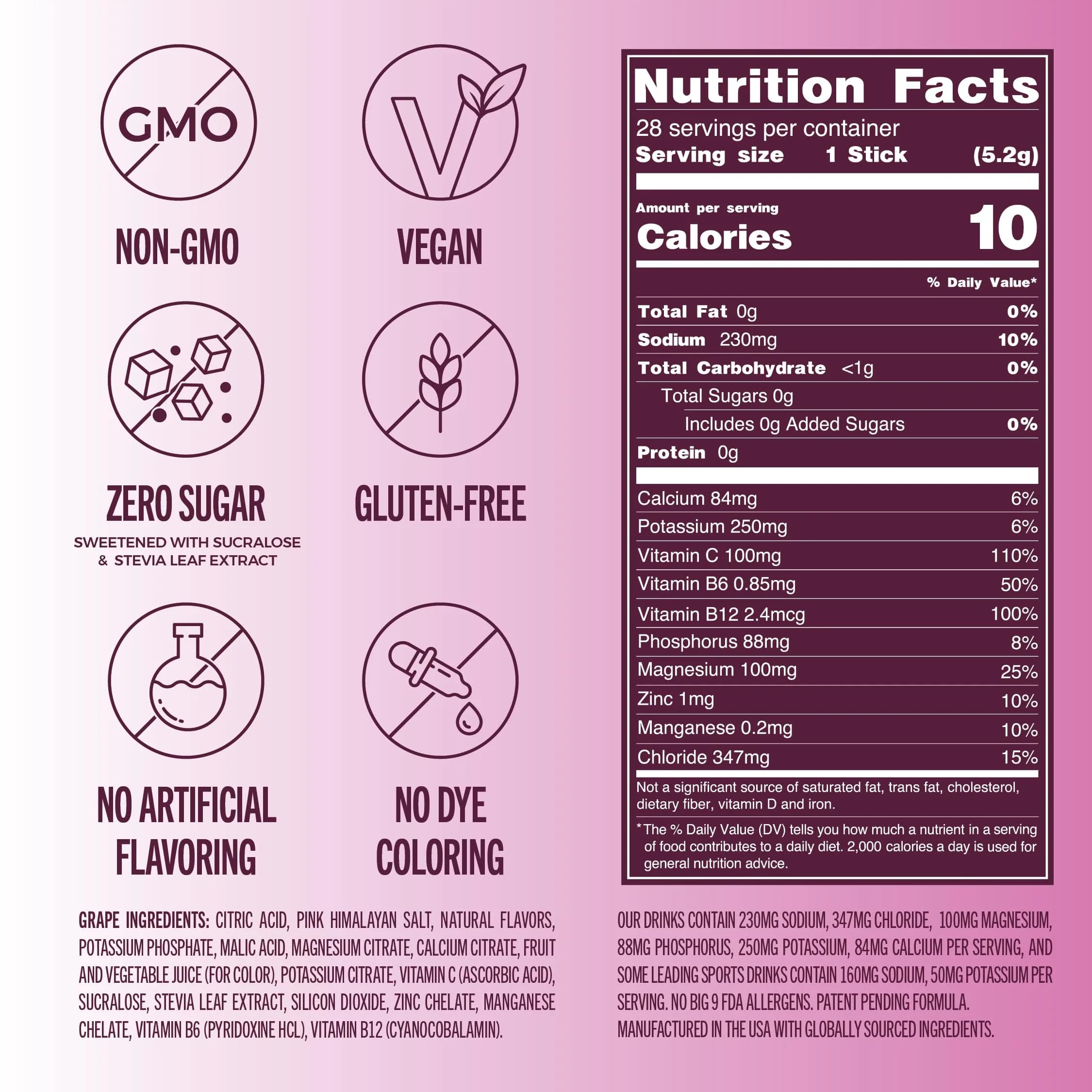 TREVI Everyday Sugar Free Electrolytes Drink Mix Hydration Powder Packets 28 Count Grape | Essential Hydration with 3x Electrolytes thumbnail 4