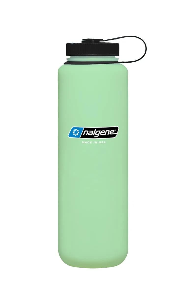 Nalgene 48 oz Wide Mouth Silo Water Bottle, Glow Green | Tritan Renew, BPA-Free, Leak-Proof, Dishwasher Safe — Glow Green