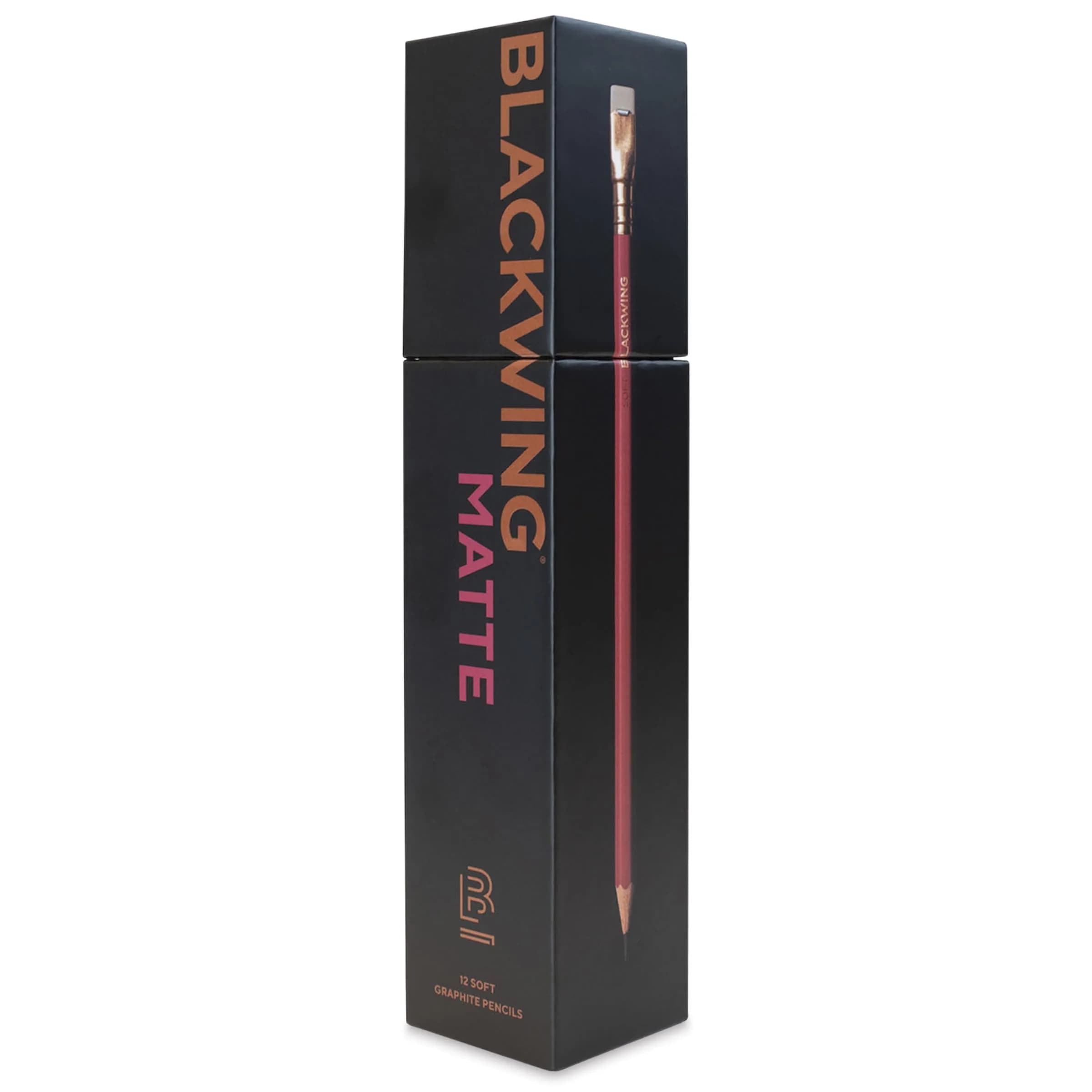 Blackwing Matte Pencils Soft Japanese Graphite Red Finish 12 Count | Graphite Identification Stamp — Red