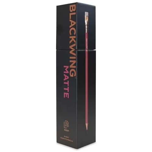 Blackwing Matte Pencils Soft Japanese Graphite Red Finish 12 Count | Graphite Identification Stamp thumbnail 1