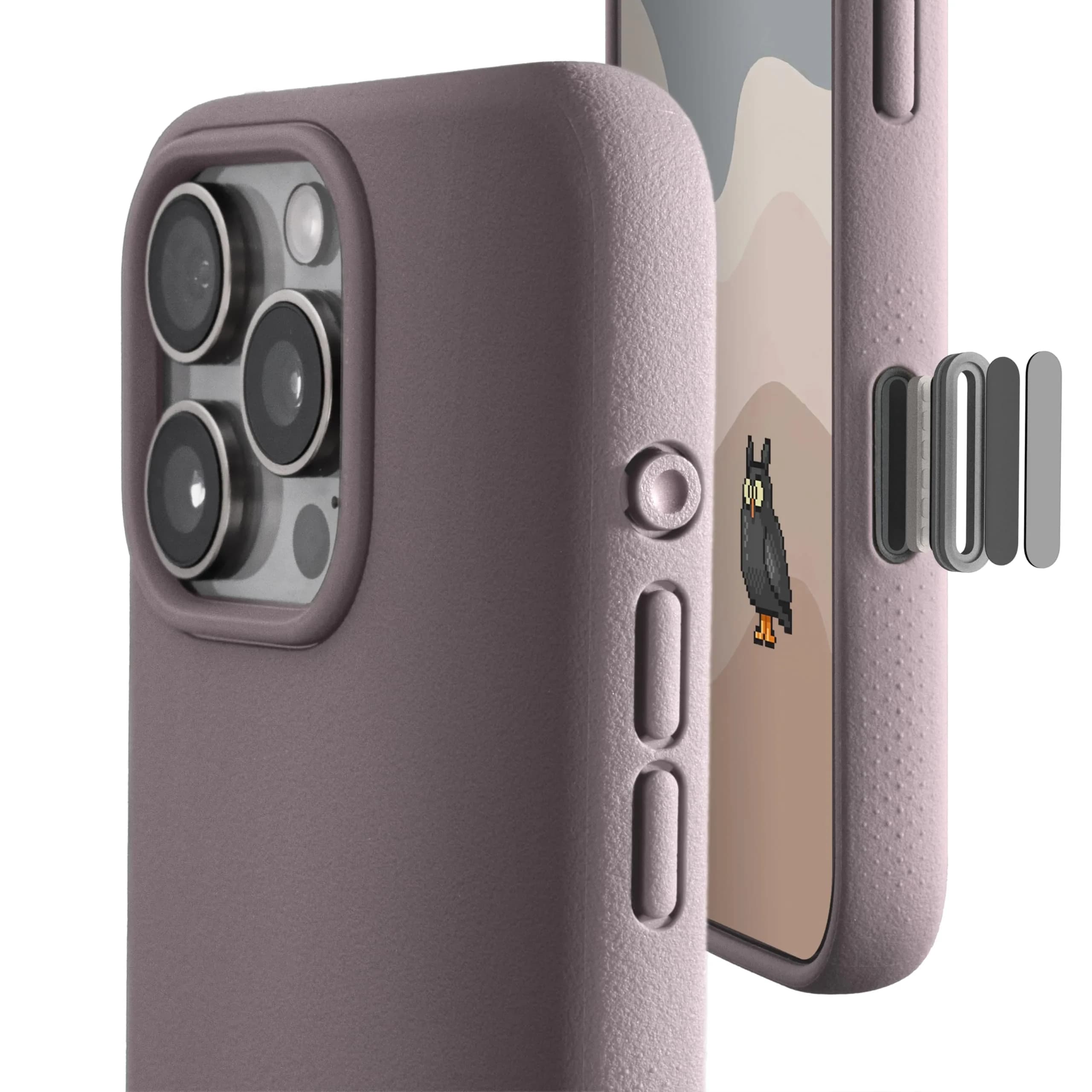 TineeOwl for iPhone 16 Pro Magnetic Case, Camera Control Button, Compatible with MagSafe, TPU, Minimalist, Slim/Thin, Grippy - Dune Series (Dusty Lilac, iPhone 16 Pro) — Dusty Lilac / iPhone 16 Pro Max
