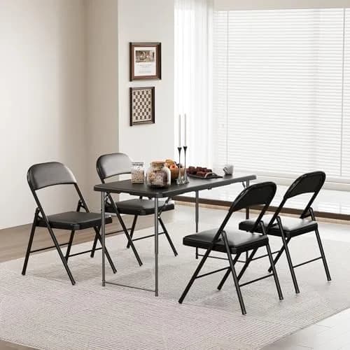 LUCKPRO 4ft Folding Table Heavy Duty | Portable, Black, 48x24in, Indoor & Outdoor Use thumbnail 6