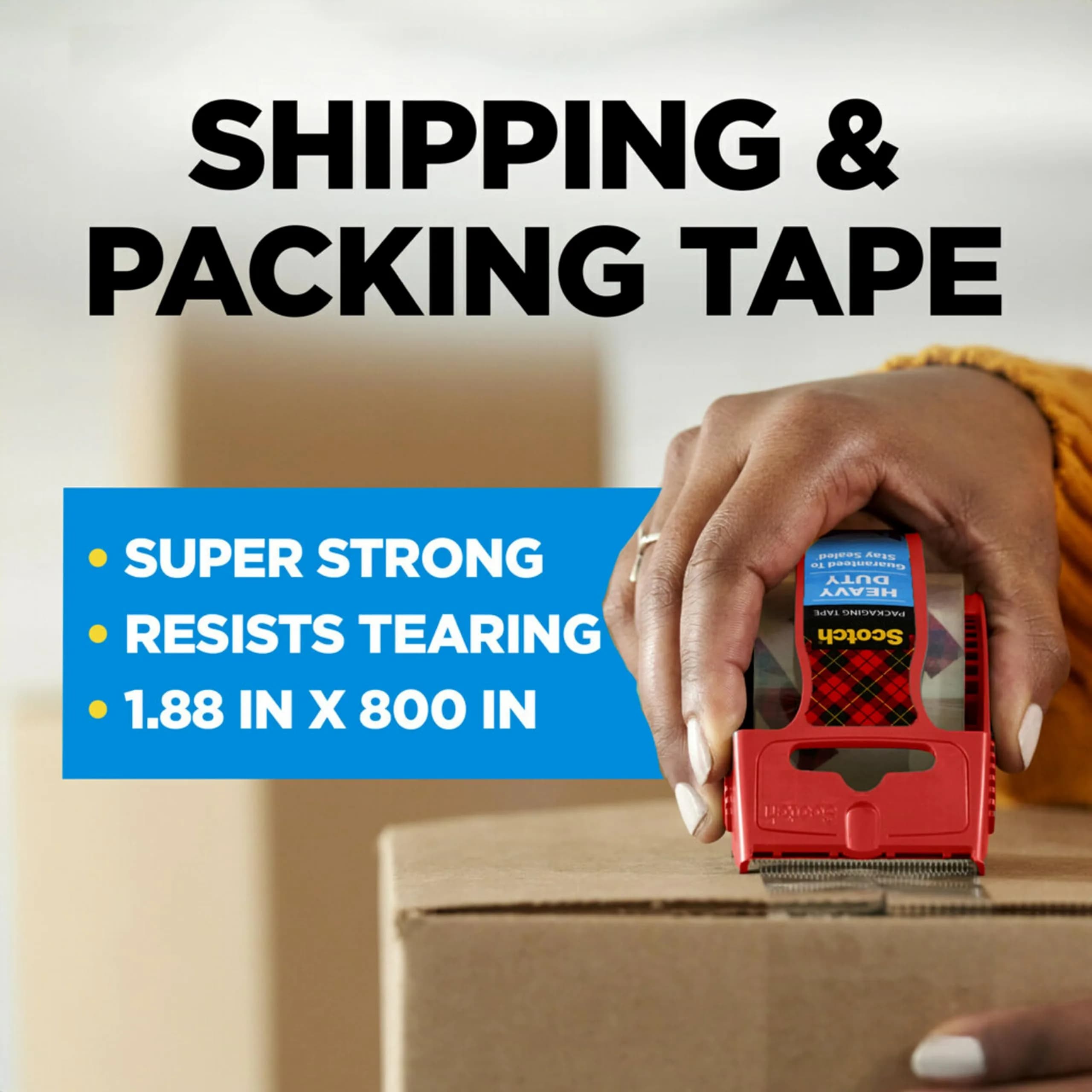 Scotch Heavy Duty Shipping Tape 36 Rolls Bundle with Dispensers | Strong Seal & Reliable Packaging - view 2