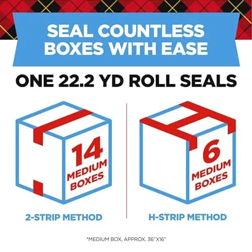 Scotch Heavy Duty Packing Tape, Clear | 6 Rolls (1.88 in. x 22.2 yd. each) | Industrial Strength Adhesive thumbnail 3