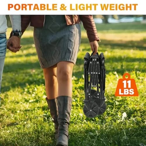 JINIHFW Utility Cart Wagon 360LBS Foldable, Black | Portable Outdoor Folding Wagon with Wheels thumbnail 4