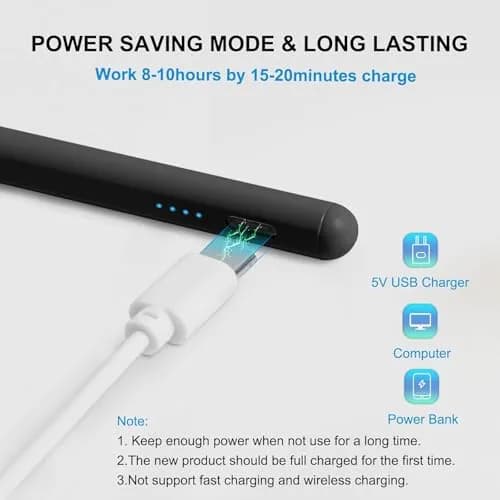 Rgar Stylus Pen for Samsung Galaxy Tab A11+/A11/A9+/A9/A8/A7 Tablets | Black, 1.5mm Nib, 10-Hour Battery thumbnail 6