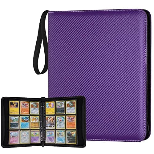 GERMUN 3-Ring 9-Pocket Zipper Card Binder with 720 Double-Sided Pages, Carbon Purple | Archival-Safe Collectible Card Storage - main product image