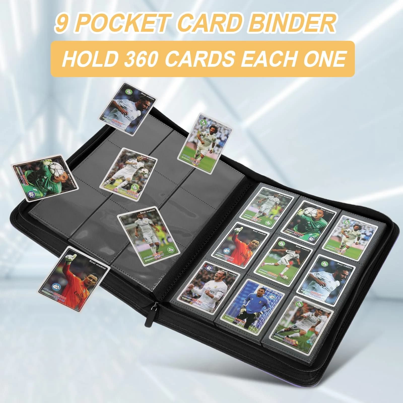 GERMUN 360 Card Ringless Zipper Binder | Acid-Free PU Leather for TCG Sports Cards - view 3
