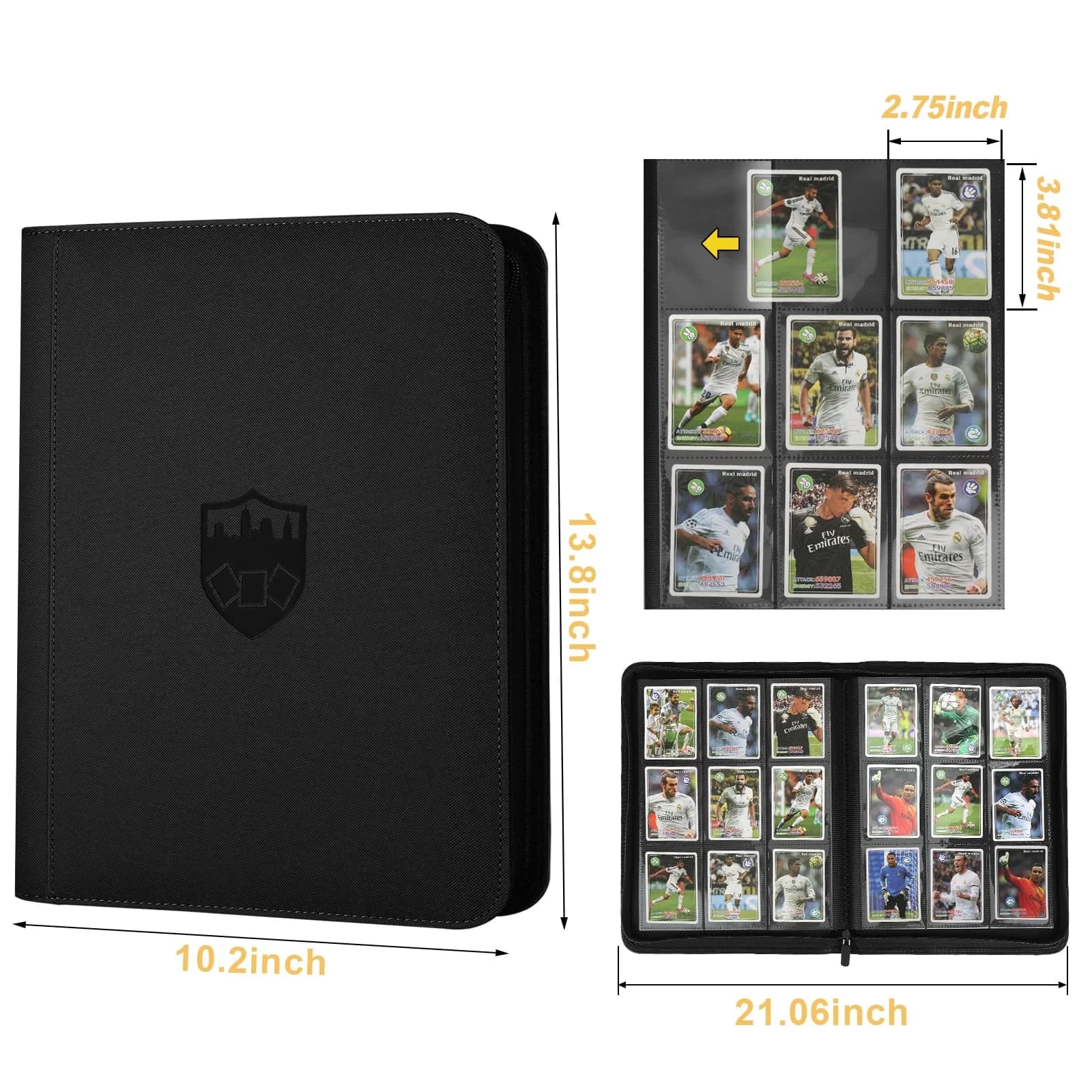 GERMUN 360 Card Ringless Zipper Binder | Acid-Free PU Leather for TCG Sports Cards - view 4