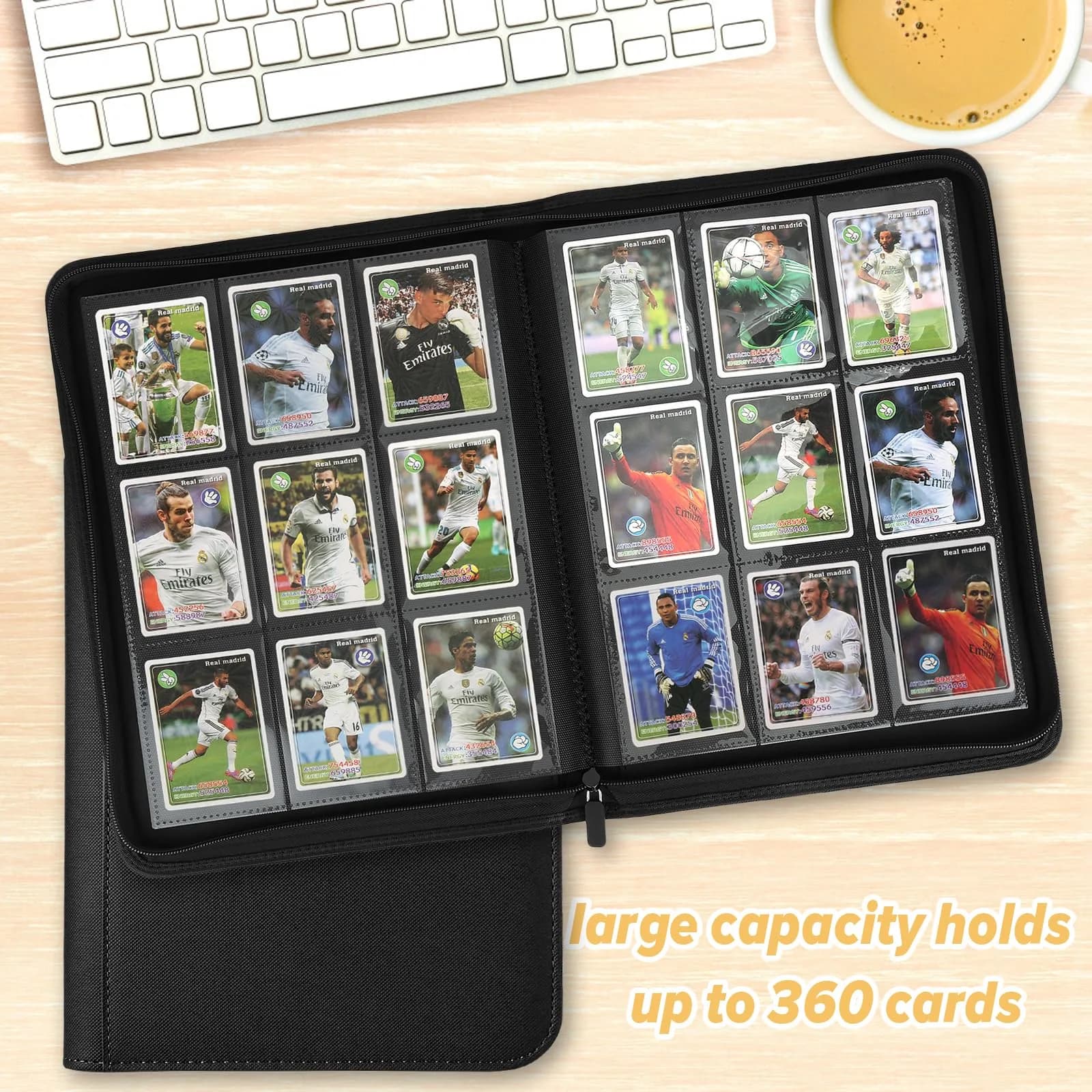 GERMUN 360 Card Ringless Zipper Binder | Acid-Free PU Leather for TCG Sports Cards - view 6