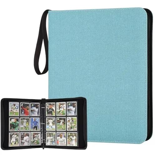 GERMUN 3 Ring 9 Pocket Zipper Card Binder for 720 Cards | Archival-Safe PU Leather - main product image