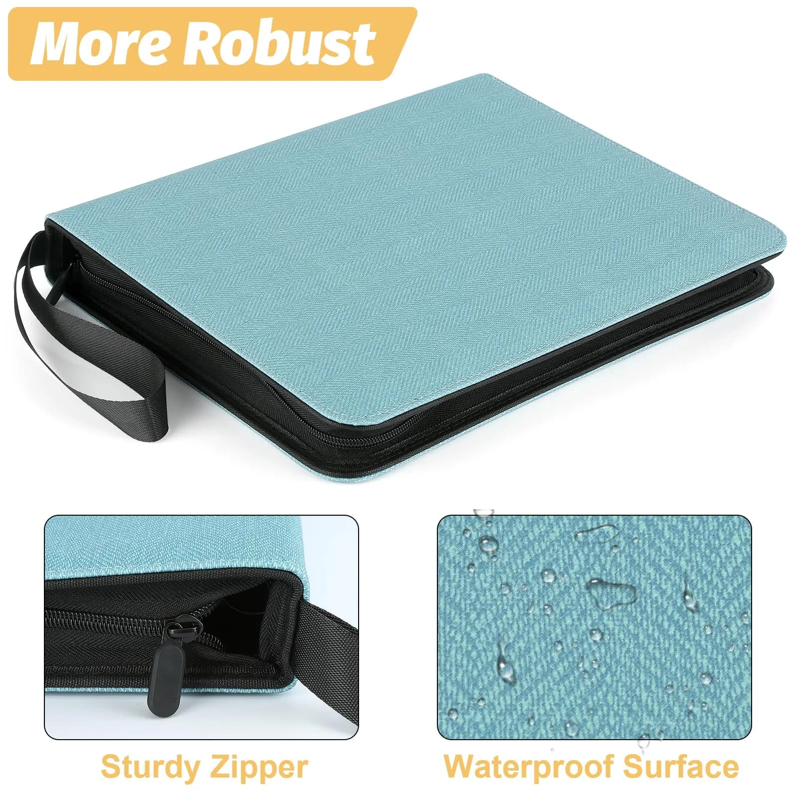 GERMUN 3 Ring 9 Pocket Zipper Card Binder for 720 Cards | Archival-Safe PU Leather - view 2