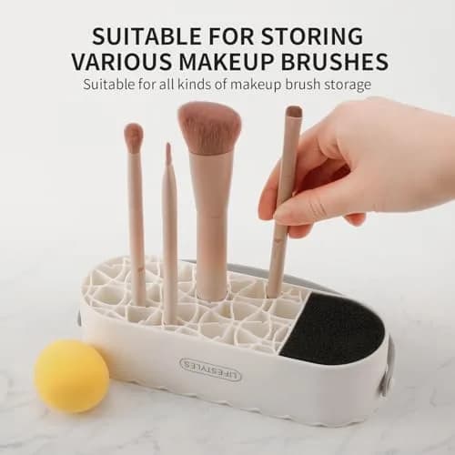 DUcare Makeup Brush Cleaner Mat 4 in 1 Silicone Makeup Brush Cleaner Bowl for Storage and Air Drying | 77 Fixing Modes thumbnail 8