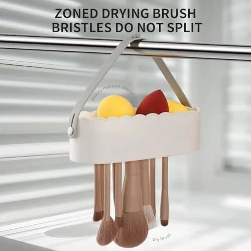 DUcare Makeup Brush Cleaner Mat 4 in 1 Silicone Makeup Brush Cleaner Bowl for Storage and Air Drying | 77 Fixing Modes thumbnail 2