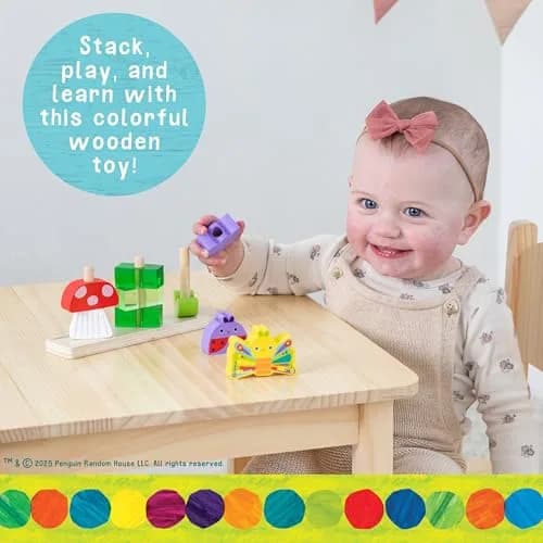 KIDS PREFERRED The Very Hungry Caterpillar Wooden Stacking Toy 19.5cm (7.87in) | Educational Toy for Toddlers thumbnail 2
