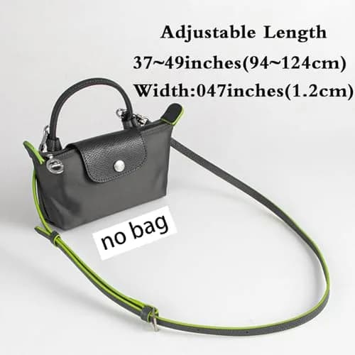 KIYOMIL Genuine Leather Strap Replacement for xs MINI Pouch, Adjustable 94-124cm | Graphite Grey-Silver thumbnail 3