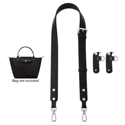 KIYOMIL Black Leather Strap Replacement for Small Pouch | Adjustable Crossbody Shoulder Strap 2.5cm (1.0in) thumbnail 3