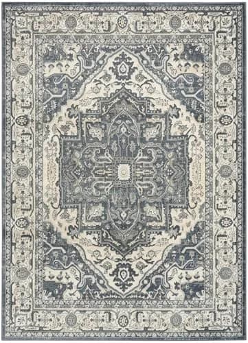 Nourison Home Concerto Navy Ivory 3'9" x 5'9" Area Rug | Easy Clean, Non Shedding, Modern Design thumbnail 3