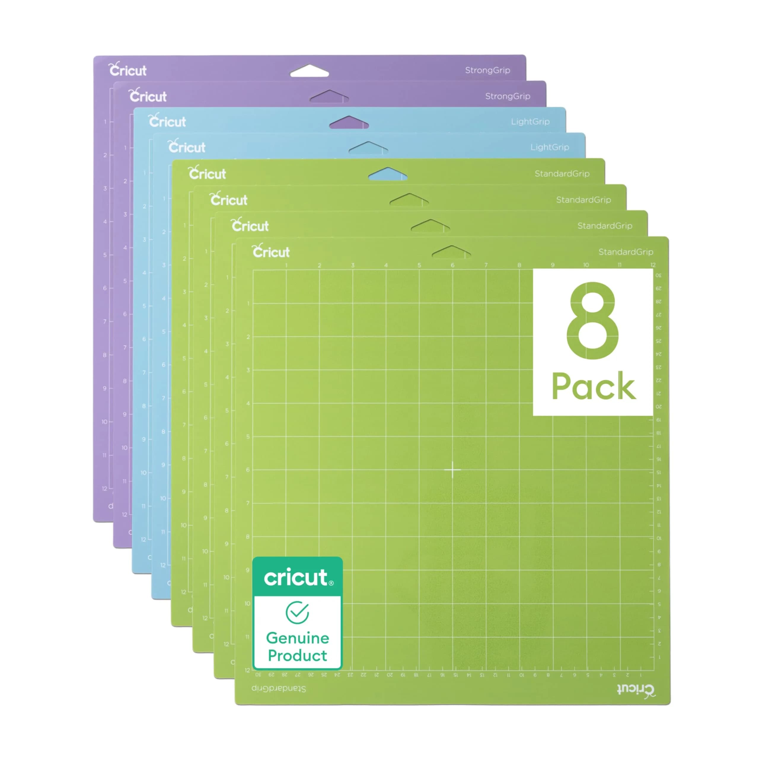 Cricut Cutting Mat Variety Pack (8 Count, 12in x 12in) | Precision Adhesion for All Materials — Variety