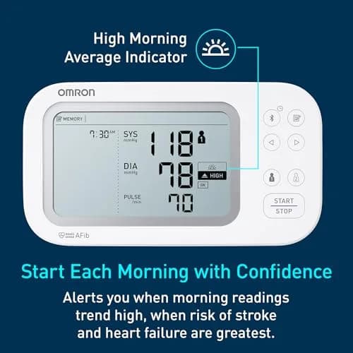 OMRON Gold Automatic Arm Blood Pressure Monitor | 9-17" Cuff, AFib Detection, Bluetooth App Sync thumbnail 4