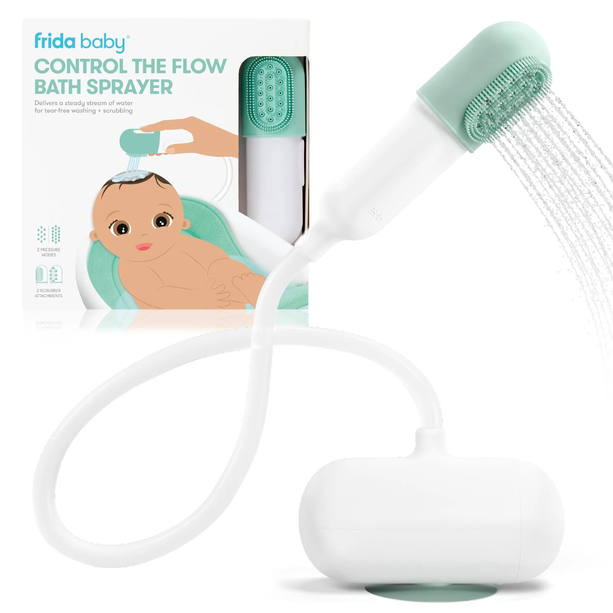 Frida Control The Flow Bathtub Sprayer Attachment Teal | Gentle Rinse for Tear-Free Baby Bath Time - main product image