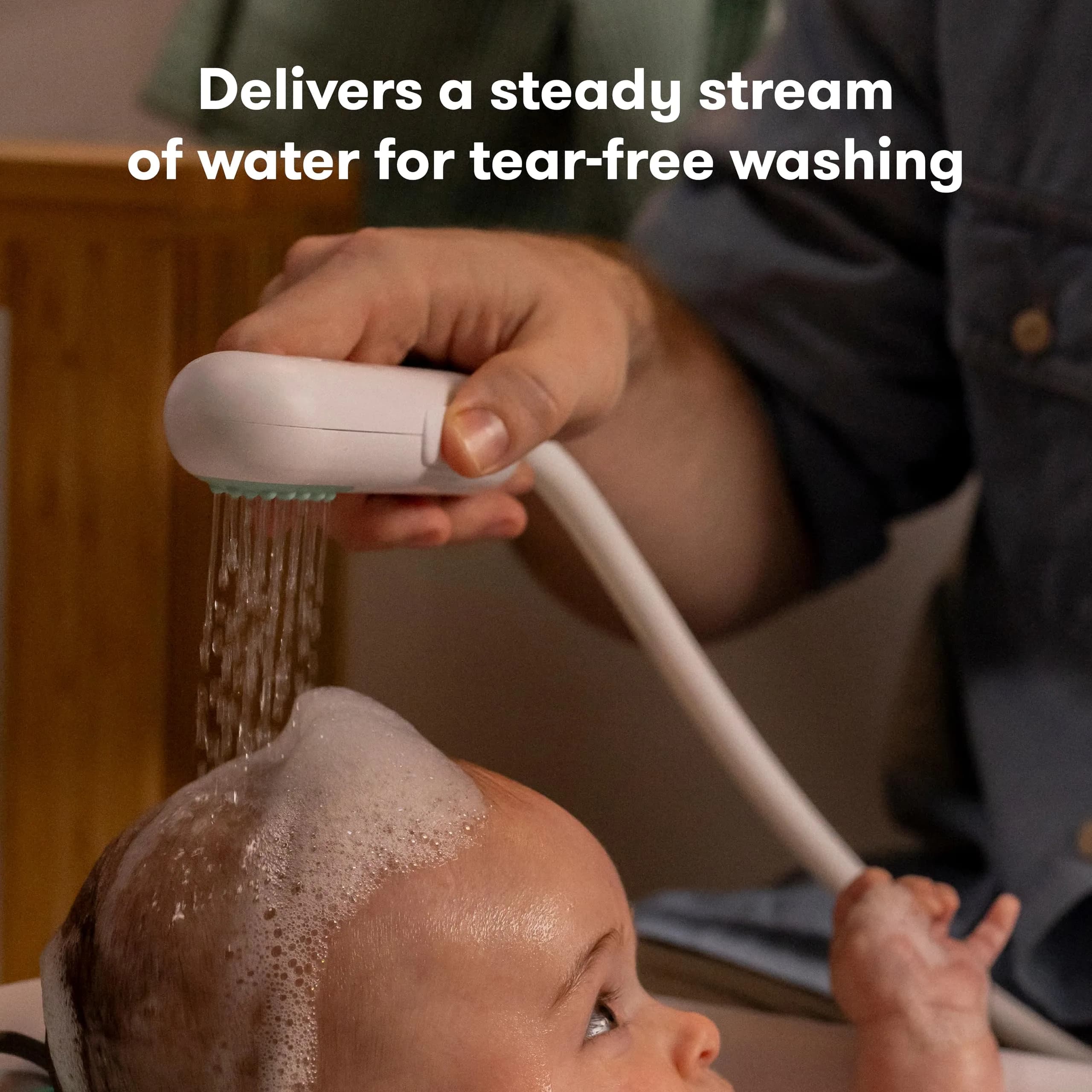 Frida Control The Flow Bathtub Sprayer Attachment Teal | Gentle Rinse for Tear-Free Baby Bath Time - view 2