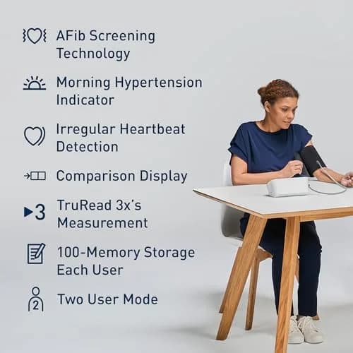 OMRON Platinum Blood Pressure Monitor with AFib Detection & App Connectivity | 9"–17" Cuff, 220V Compatible thumbnail 2