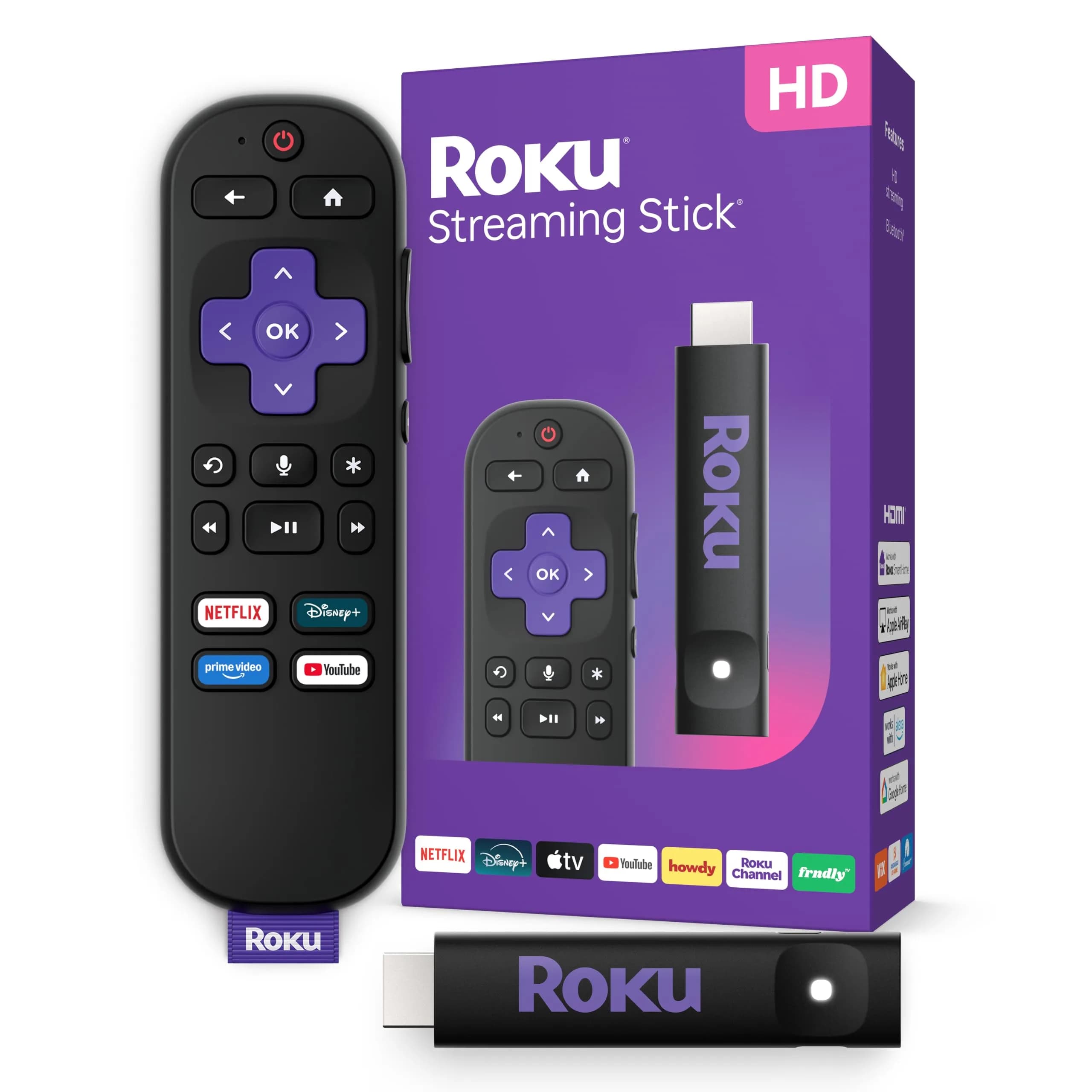 Roku Streaming Stick HD Voice Remote | Stream 500+ Free Channels