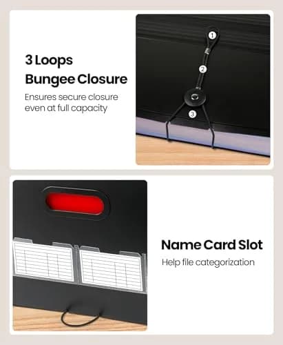 Sooez Accordion File Organizer, 26-Pocket Letter Size Expanding File Folder | Deeper Pockets & Unobstructed Tabs thumbnail 5