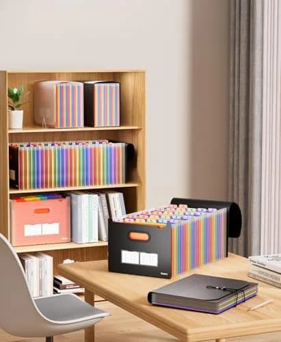 Sooez Accordion File Organizer, 26-Pocket Letter Size Expanding File Folder | Deeper Pockets & Unobstructed Tabs thumbnail 7