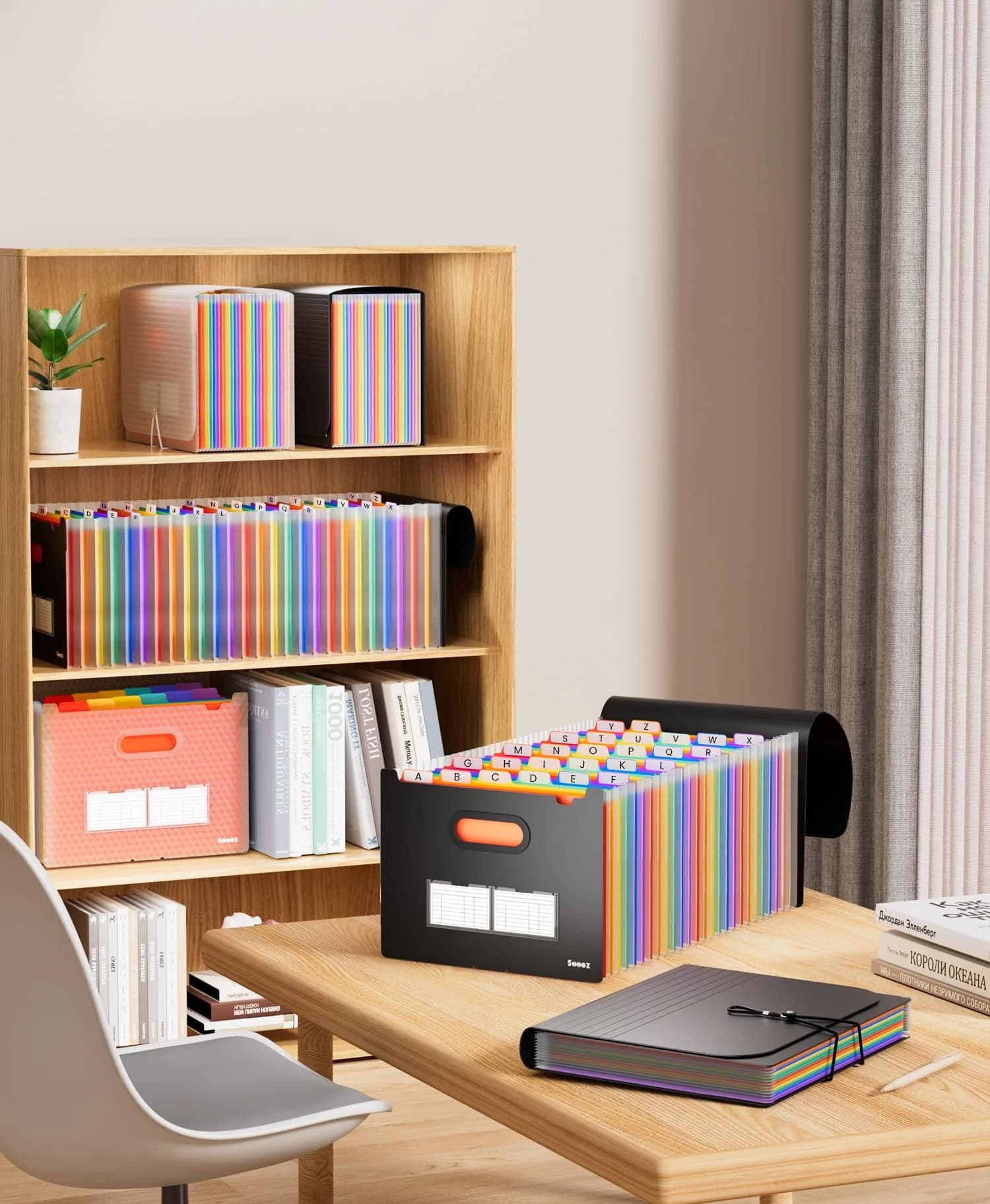 Sooez 26-Pocket Expanding File Folder Letter Size | Deeper Pockets Keep Index Tabs Visible - view 6