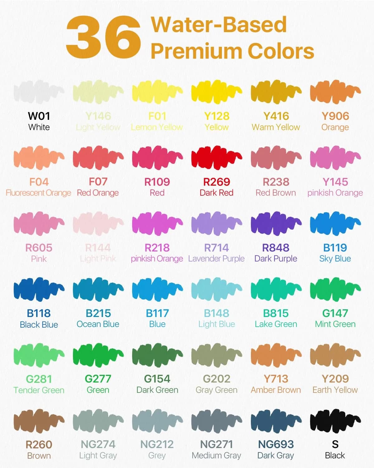 JusArt 36 Colors Acrylic Paint Markers Brush Tip, Automatic Ink Control, 299g (10.5oz) | ASTM D4236 & EN71 Certified - view 7