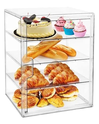 MEI NIAN 4-Tier Bread Box 27.9cm (11 in) | Adjustable Compartments for Breads, Muffins, Bagels thumbnail 1