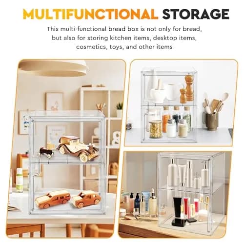 MEI NIAN 4-Tier Bread Box 27.9cm (11 in) | Adjustable Compartments for Breads, Muffins, Bagels thumbnail 6