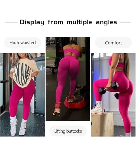 JGS1996 Scrunch Butt Leggings for Women High Waist Yoga Pants | Seamless, Tummy Control, Squat Proof thumbnail 7