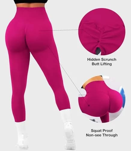 JGS1996 Scrunch Butt Leggings for Women High Waist Yoga Pants | Seamless, Tummy Control, Squat Proof thumbnail 3