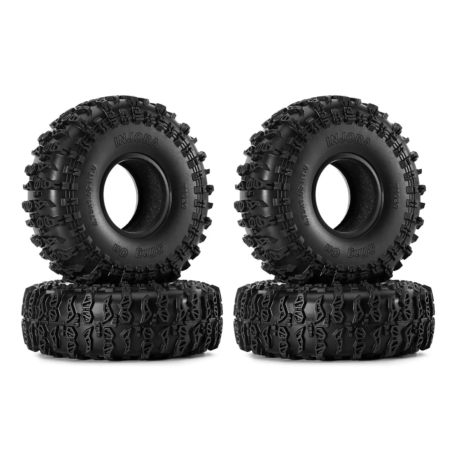 INJORA 1.9" Cling On Tires 120×42mm for 1/10 RC Crawler | Super Soft & Sticky S5 Compound — 120mm x 42mm